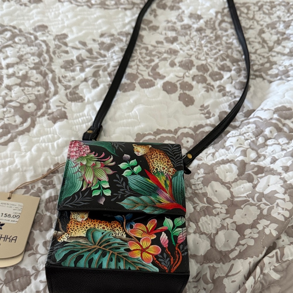 Anuschka Vibrant Wildlife Crossbody Bag